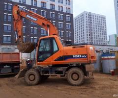 Аренда колесного полноповоротного экскаватора