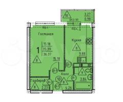 1-к. квартира, 37 м², 18/19 эт.