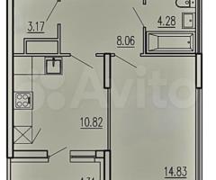 1-к. квартира, 45,5 м², 2/18 эт.