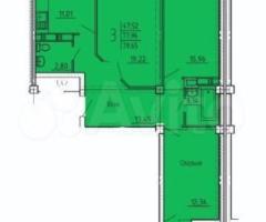 3-к. квартира, 76,3 м², 2/18 эт.