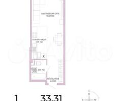 Квартира-студия, 33,3 м², 5/17 эт.