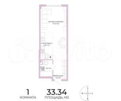 Квартира-студия, 33,3 м², 9/18 эт.
