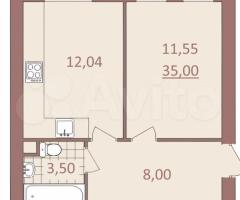 1-к. квартира, 35 м², 2/4 эт. Заречный - 5