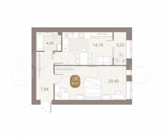 1-к. квартира, 49,7 м², 2/4 эт.