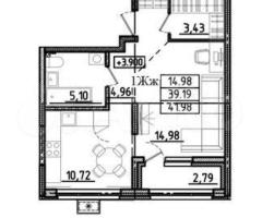 1-к. квартира, 41 м², 2/18 эт.