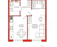 1-к. квартира, 36 м², 12/18 эт.