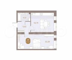 1-к. квартира, 51,2 м², 2/4 эт.