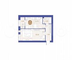 1-к. квартира, 49,7 м², 2/4 эт.