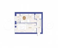 1-к. квартира, 49,7 м², 4/4 эт.