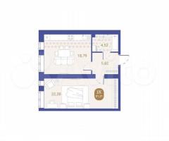 1-к. квартира, 51,2 м², 2/4 эт.