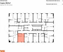 Квартира-студия, 26,8 м², 10/12 эт. - 2