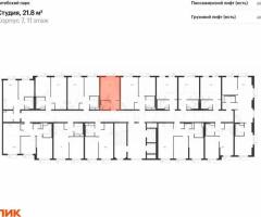 Квартира-студия, 21,8 м², 11/12 эт. - 2