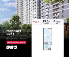 Квартира-студия, 25,6 м², 4/23 эт.