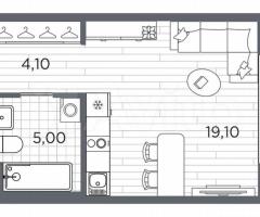 Квартира-студия, 28,2 м², 2/5 эт. - 3