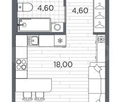 Квартира-студия, 27,2 м², 2/5 эт. - 3