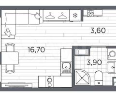Квартира-студия, 24,2 м², 4/5 эт. - 3