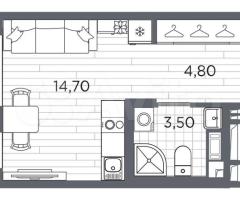 Квартира-студия, 23 м², 4/5 эт. - 3