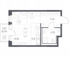 Квартира-студия, 26,7 м², 5/11 эт.
