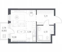 Квартира-студия, 25,5 м², 5/11 эт.