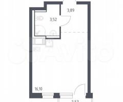 Квартира-студия, 24,3 м², 4/12 эт.