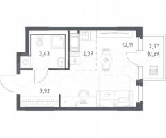 Квартира-студия, 22,7 м², 3/11 эт.