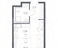 Квартира-студия, 21,3 м², 4/11 эт.