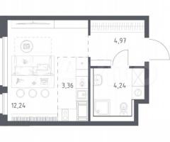 Квартира-студия, 24,8 м², 9/11 эт.