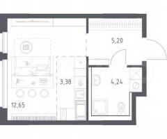 Квартира-студия, 25,5 м², 10/11 эт.