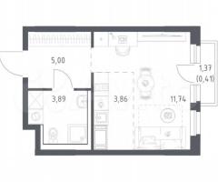 Квартира-студия, 24,9 м², 10/11 эт.