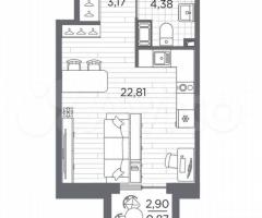 Квартира-студия, 31,2 м², 4/13 эт. - 3