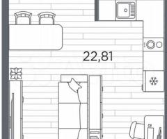 Квартира-студия, 31,2 м², 3/13 эт. - 3