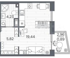 Квартира-студия, 30,4 м², 12/13 эт. - 3