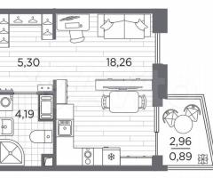 Квартира-студия, 28,6 м², 4/13 эт. - 3
