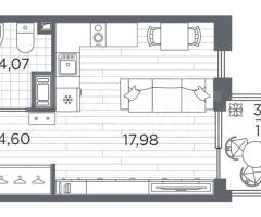 Квартира-студия, 27,7 м², 12/13 эт. - 3