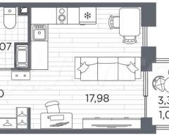 Квартира-студия, 27,7 м², 11/13 эт. - 3