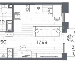 Квартира-студия, 27,7 м², 7/13 эт. - 3