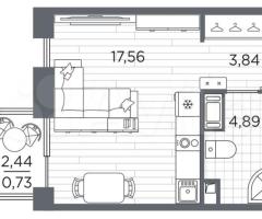 Квартира-студия, 27 м², 11/13 эт. - 3