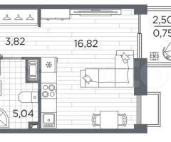 Квартира-студия, 26,4 м², 12/13 эт. - 3