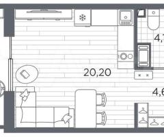 Квартира-студия, 31,3 м², 3/13 эт. - 3