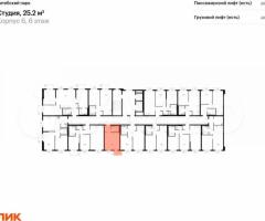 Квартира-студия, 25,2 м², 6/12 эт. - 2