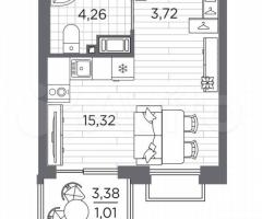 Квартира-студия, 24,3 м², 4/13 эт. - 3