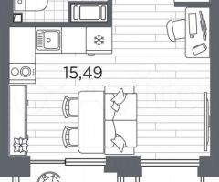 Квартира-студия, 24,4 м², 3/13 эт. - 3