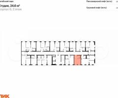 Квартира-студия, 24,6 м², 2/12 эт. - 2