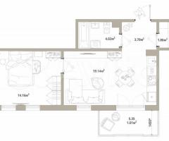 1-к. квартира, 44,5 м², 10/12 эт.
