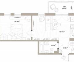 1-к. квартира, 42,6 м², 10/12 эт.