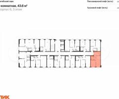 1-к. квартира, 43,6 м², 4/12 эт. - 2