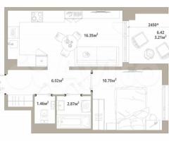 1-к. квартира, 40,6 м², 9/12 эт.