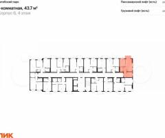 1-к. квартира, 43,7 м², 4/12 эт. - 2