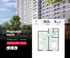 1-к. квартира, 35,9 м², 5/23 эт.