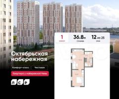 1-к. квартира, 36,8 м², 12/25 эт.